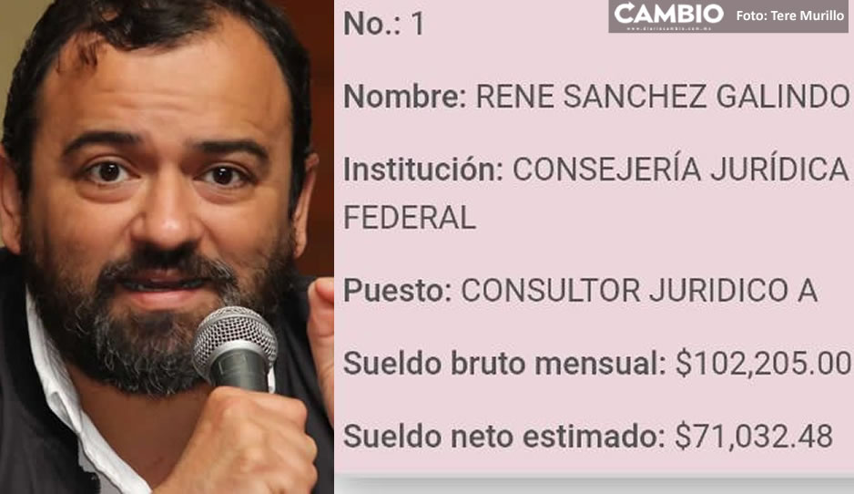 Premian a René Sánchez con puesto de consultor jurídico federal; recibirá sueldazo de 102 mil pesos al mes