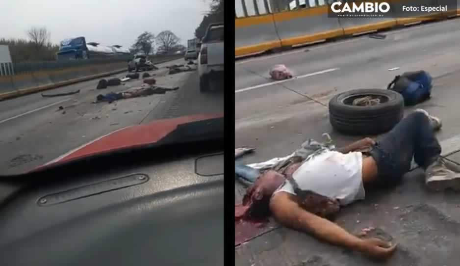 FUERTE VIDEO: Tras volcadura 4 personas pierden la vida en la autopista Puebla-Veracruz