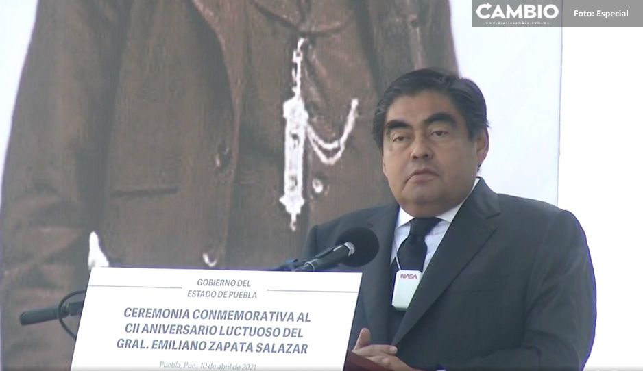Barbosa resalta la participación de los poblanos en la Revolución durante la ceremonia luctuosa de Zapata (VIDEO)