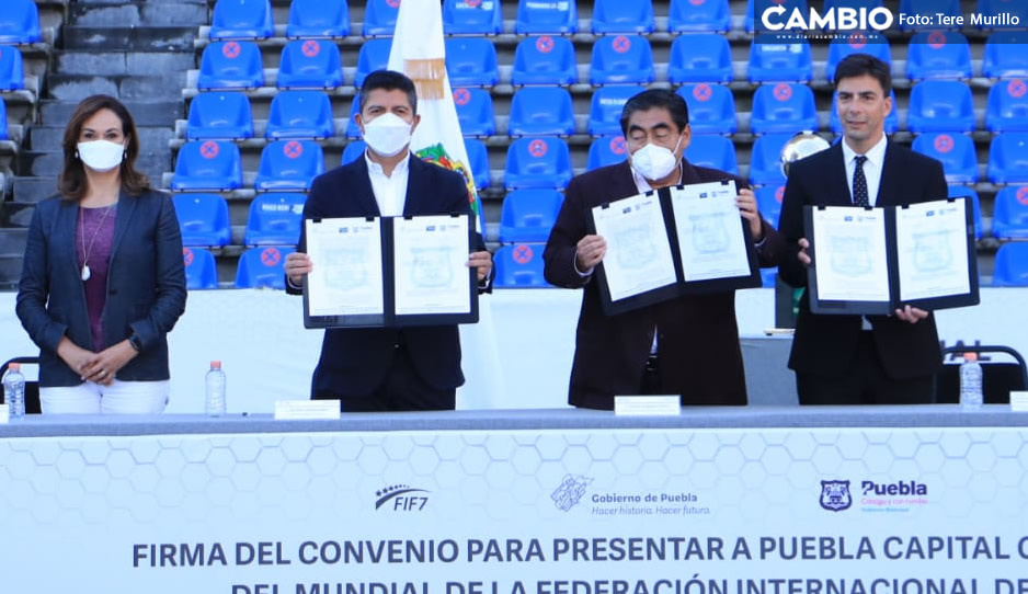 Puebla será sede de la Copa Mundial de Fútbol en 2023, anuncian Barbosa y Lalo (VIDEO)