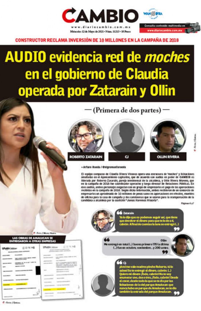 AUDIO evidencia red de moches en el gobierno de Claudia operada por Zatarain y Ollin