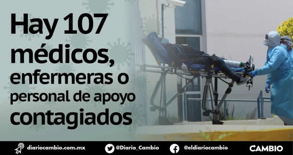 Uno de cada 10 enfermos por COVID en Puebla es trabajador de la salud