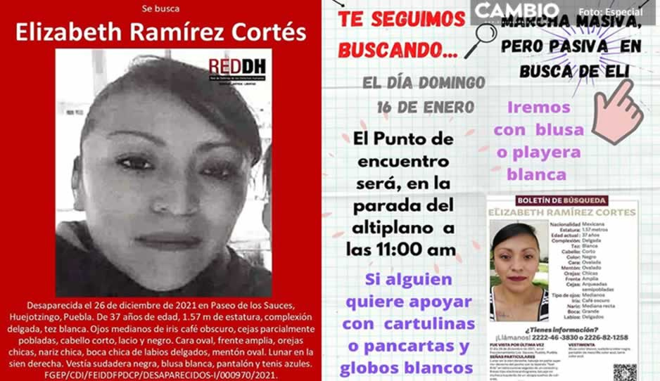 Convocan a marcha pacífica para exigir la búsqueda de Elizabeth Ramírez en Huejotzingo