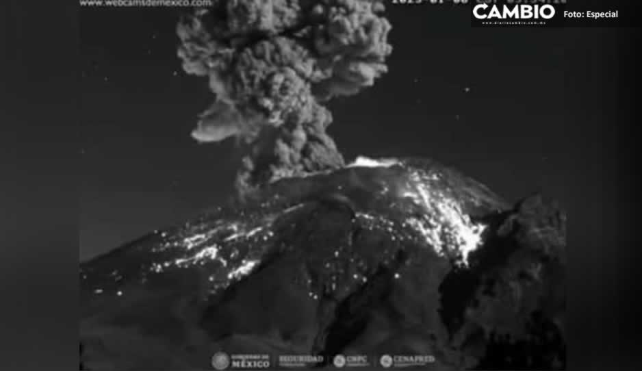 VIDEO: Así fue la fuerte explosión del Popocatépetl en Día de Reyes