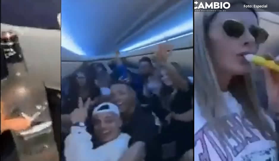 Influncers arman tremenda fiesta en avión rumbo a Cancún (VIDEO)