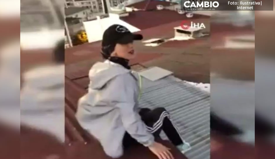 VIDEO FUERTE: Tiktoker graba su aparatoso final al caer de un techo