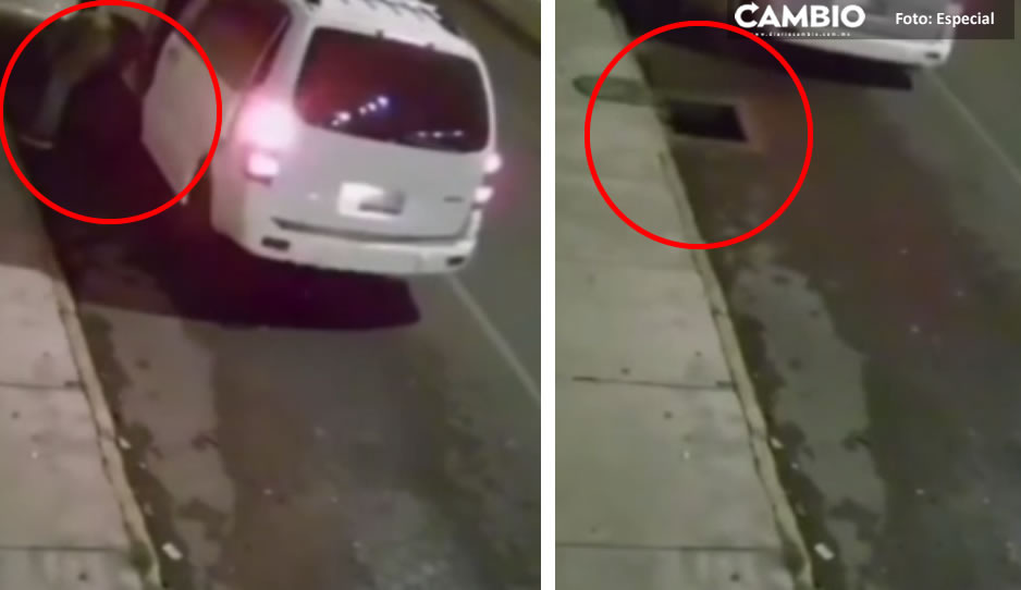 ¡Otro robo de alcantarilla! Así se llevan tapa de drenaje en la Gabriel Pastor (VIDEO)