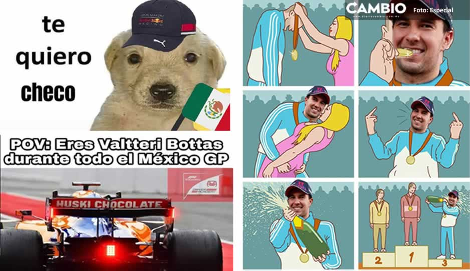 MEMES celebran histórico podio de Checo Pérez en el GP de México