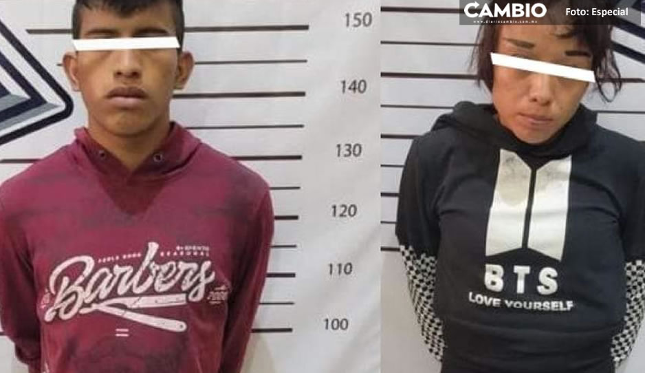 Detienen a parejita de dealers en calles de Ajalpan