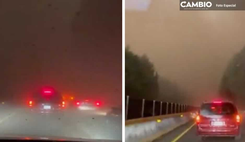 VIDEO: Captan impactante tormenta de arena en la México-Cuernavaca