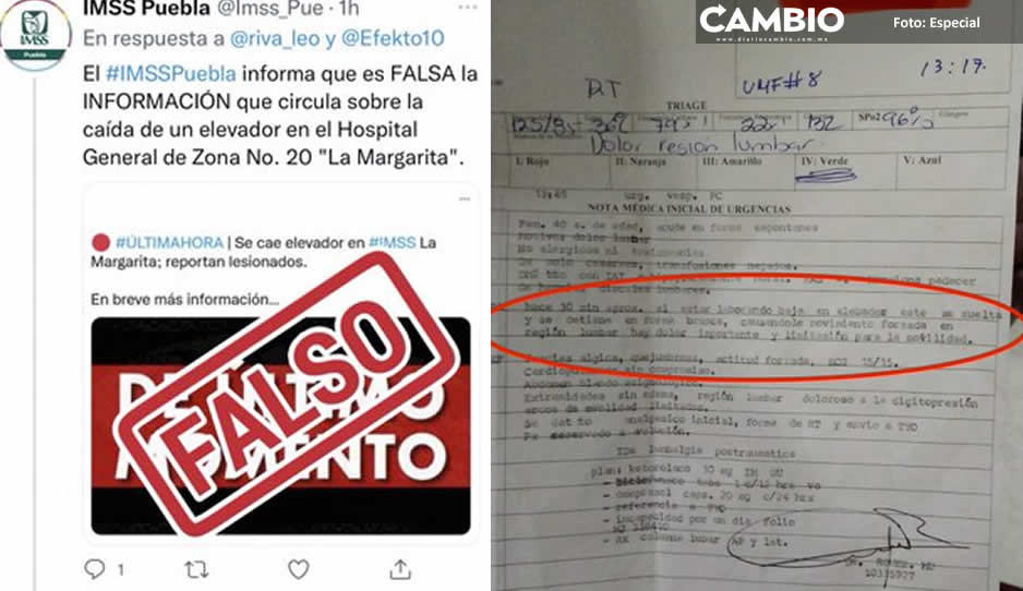 OFICIO revela que elevador del IMSS La Margarita colapsó