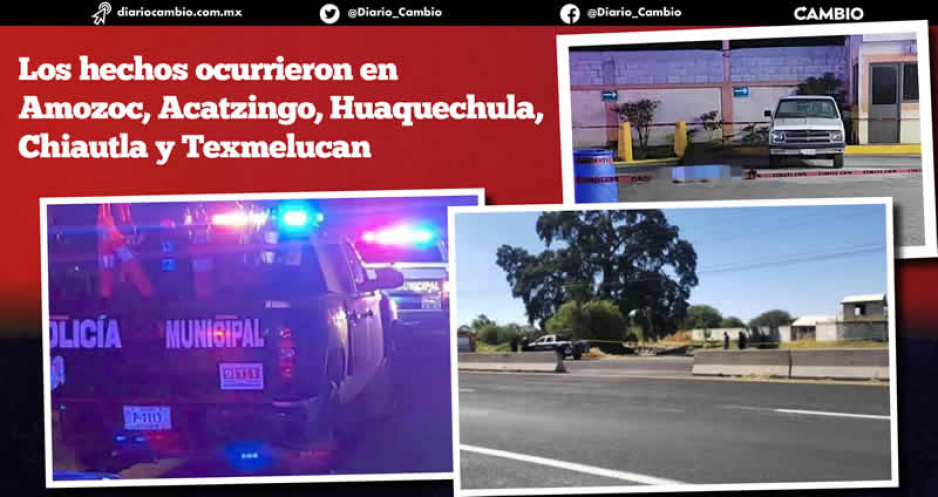 Fin de semana con 5 asesinados al interior de Puebla: menores de edad y mujeres entre las víctimas (FOTOS)