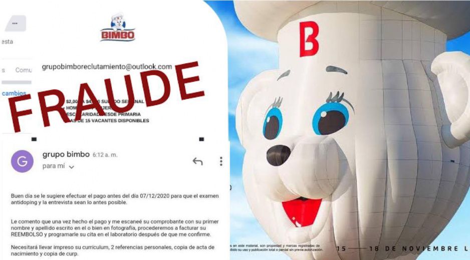Ofrecen falsas vacantes para trabajar en Bimbo y estafan pidiendo 380 pesos para el antidoping