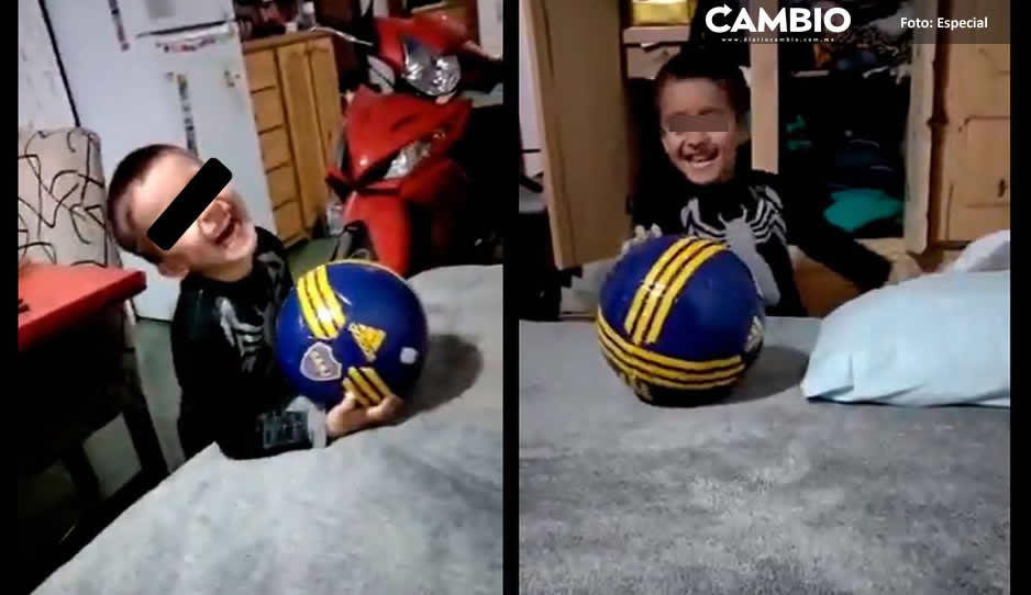 ¡Ay ternura! Niño se emociona por recibir balón de Boca Juniors (VIDEO)