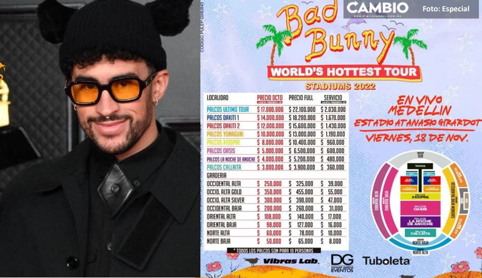 ¡De locos! Boletos para de Bad Bunny en Colombia cuestan más de 115 mil pesos
