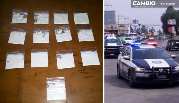Con varias bolsitas de cocaína, caen dos jóvenes narcomenudistas en Texmelucan