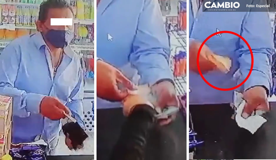 ¡Ojo! Así estafan a dueños de tienditas con los cambios en Puebla (VIDEO)