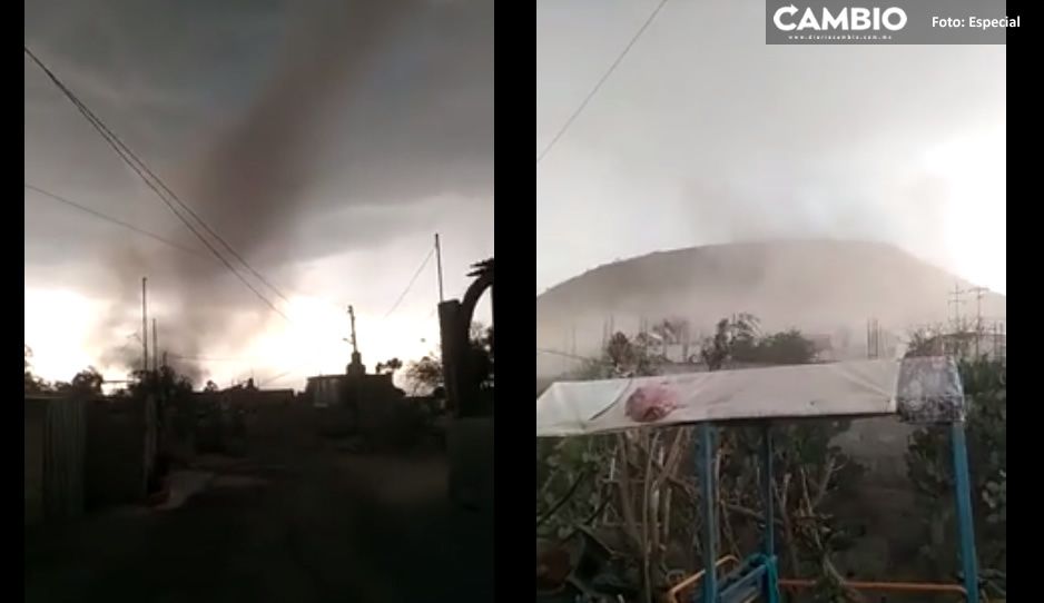 VIDEO: Así fue el fuerte tornado que dejó 30 viviendas dañadas en Tecamachalco