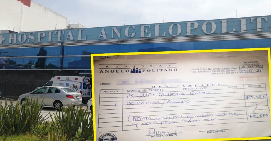 Les exigen 100 mil pesos en el Angelopolitano, se les muere a las dos horas y solo devuelven 5 mil a la familia