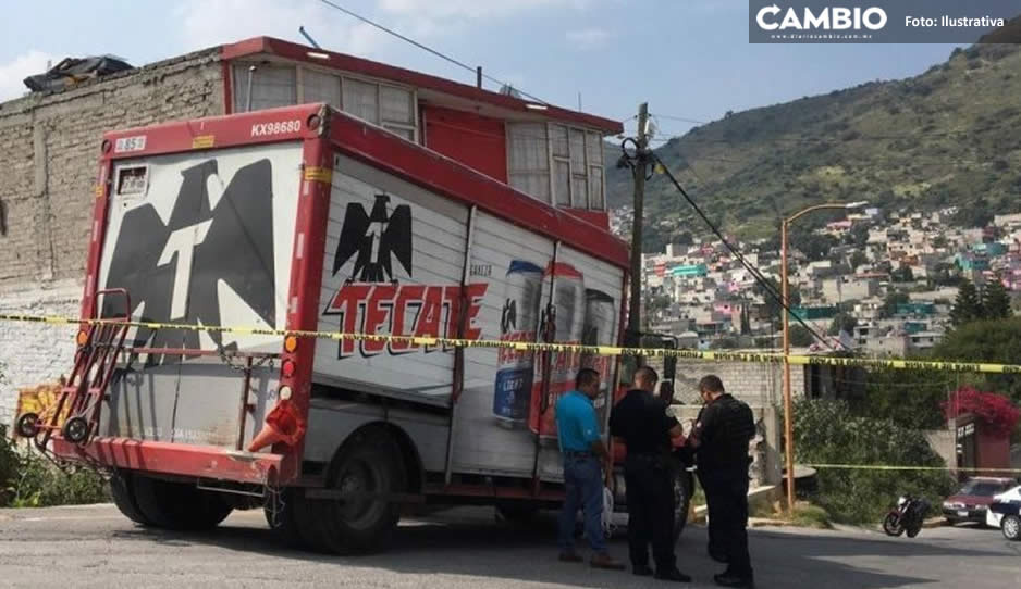 ¡Con las chelas no! Roban camión de cerveza en Tehuitzingo