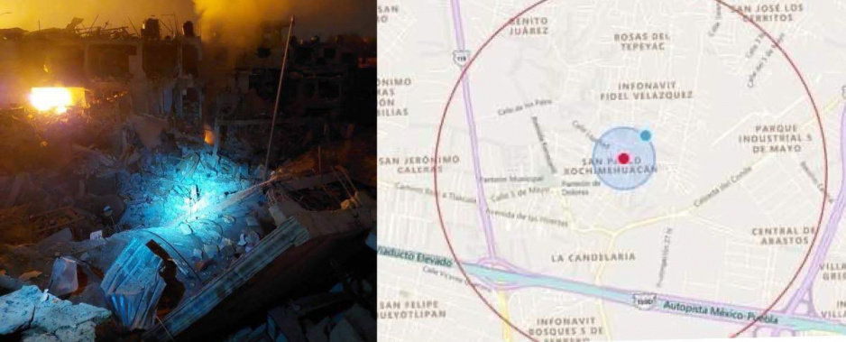 Aquí la ubicación exacta de las explosiones en San Pablo Xochimehuacán