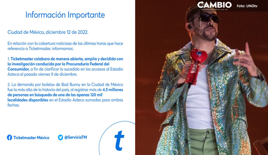 Ticketmaster solo compensará el 20% a quienes no pudieron entrar a concierto de Bad Bunny