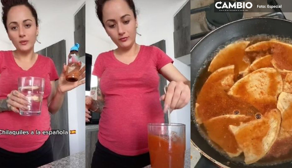 ¡Los peores! Tiktoker española prepara chilaquiles con tajín y valentina, así le quedaron (VIDEO)