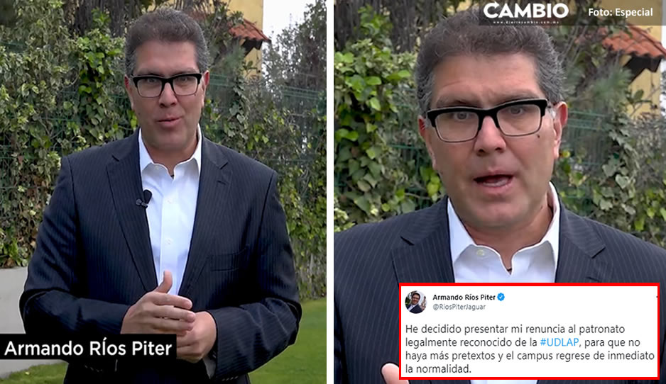 Ríos Piter sale corriendo: hace oficial su renuncia a la rectoría UDLAP que nunca ejerció (VIDEO)