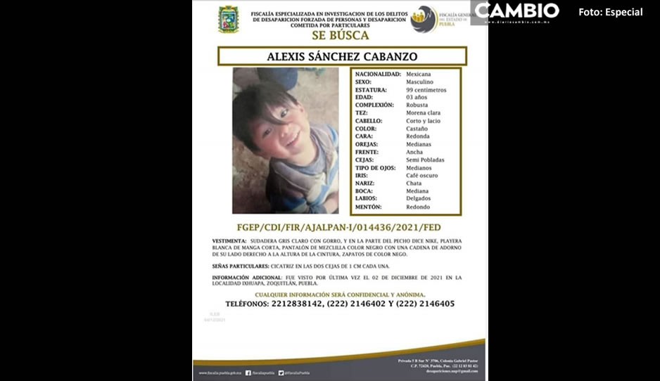 Alexis Sánchez de 3 añitos desapareció en el Centro de Izhuapa ¡Ayuda a localizarlo!