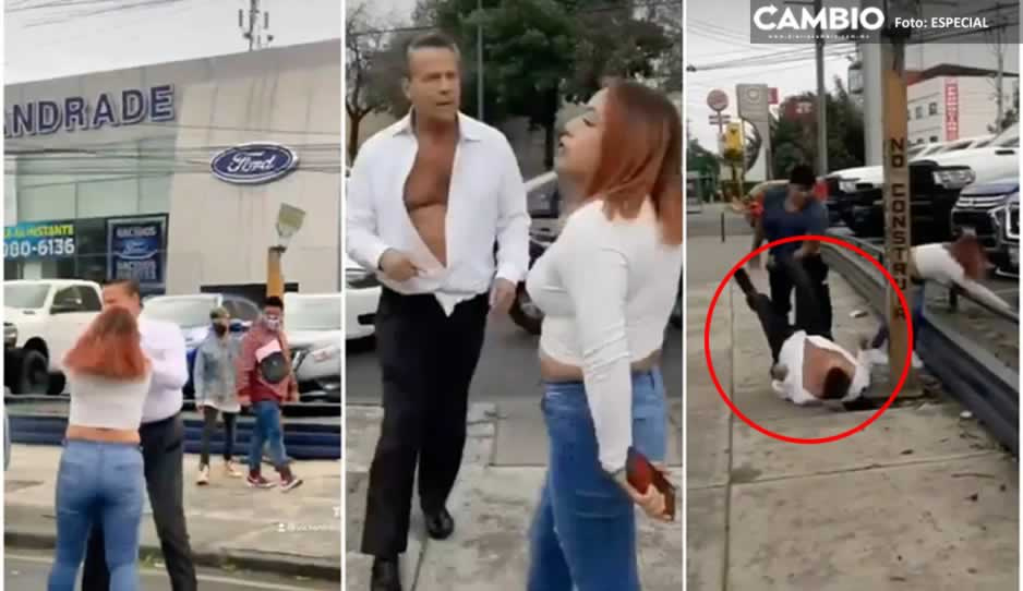 VIDEO: Alfredo Adame se agarra a golpes con mujer en plena calle y termina en el suelo