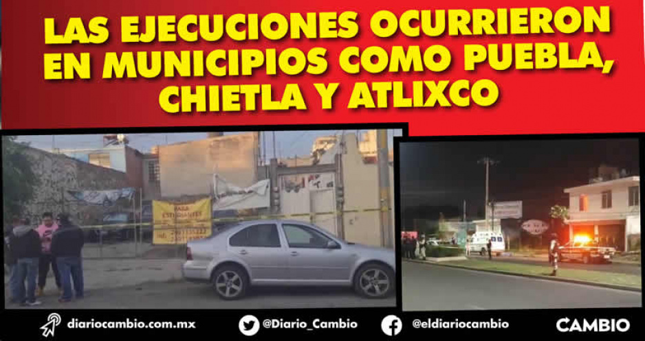 Sangriento fin de semana en Puebla: se registran ocho muertes violentas en la capital, la Mixteca y el Triángulo Rojo (FOTOS)