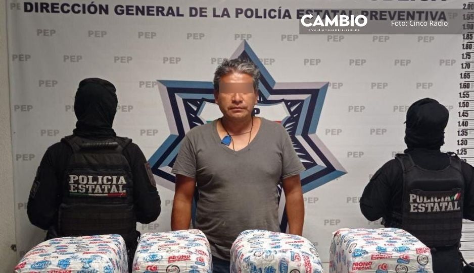 Detienen a narcomenudista con más de 26 kg de marihuana, en Xochimehuacán