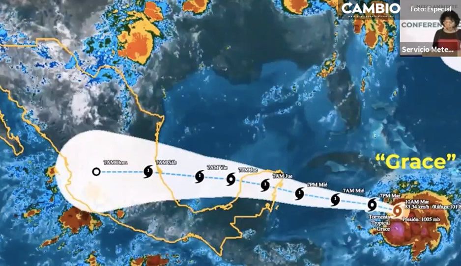 ¡Alerta a 17 municipios de Puebla! Grace ya es huracán 1; temen que impacte en Tulum