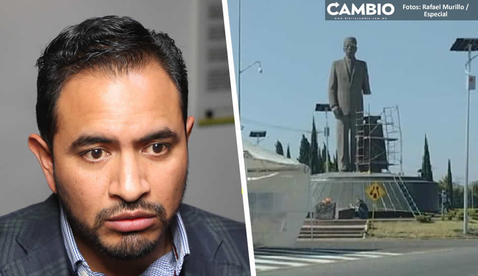 Critican a Uruviel González por restaurar la estatua de Díaz Ordaz en Ciudad Serdán