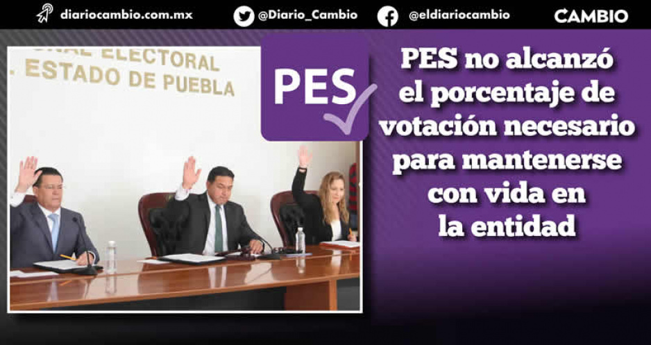 TEEP ratifica que el PES se queda sin registro como partido político en Puebla