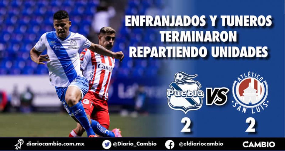 Con el VAR en contra, el Club Puebla empata contra Atlético San Luis (VIDEO)