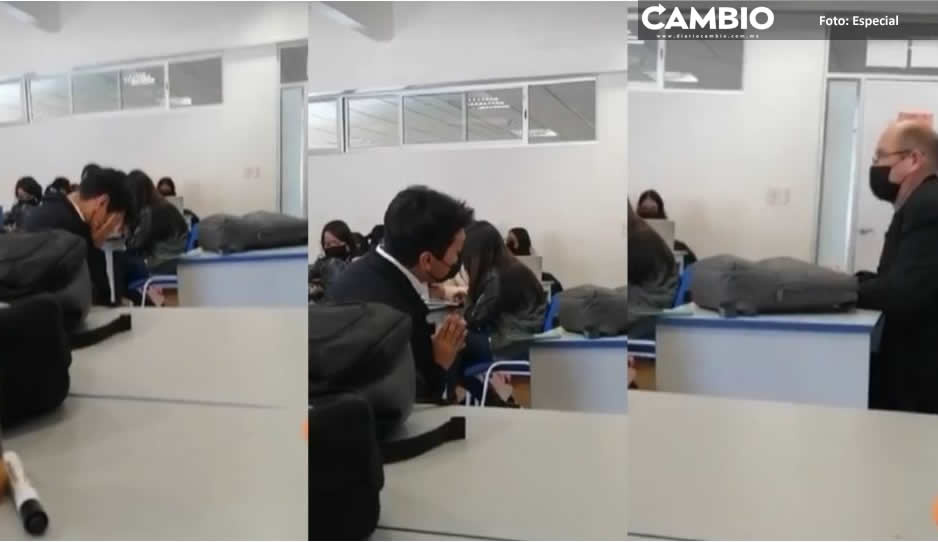 ¡Inaudito! Docente de la UAEH pone de rodillas a rezar a alumno