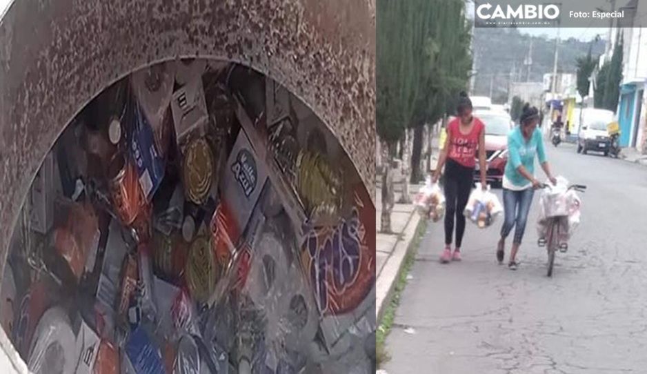 Tras detención de pipa, regalan despensas en casa del candidato de MC por Chalchicomula