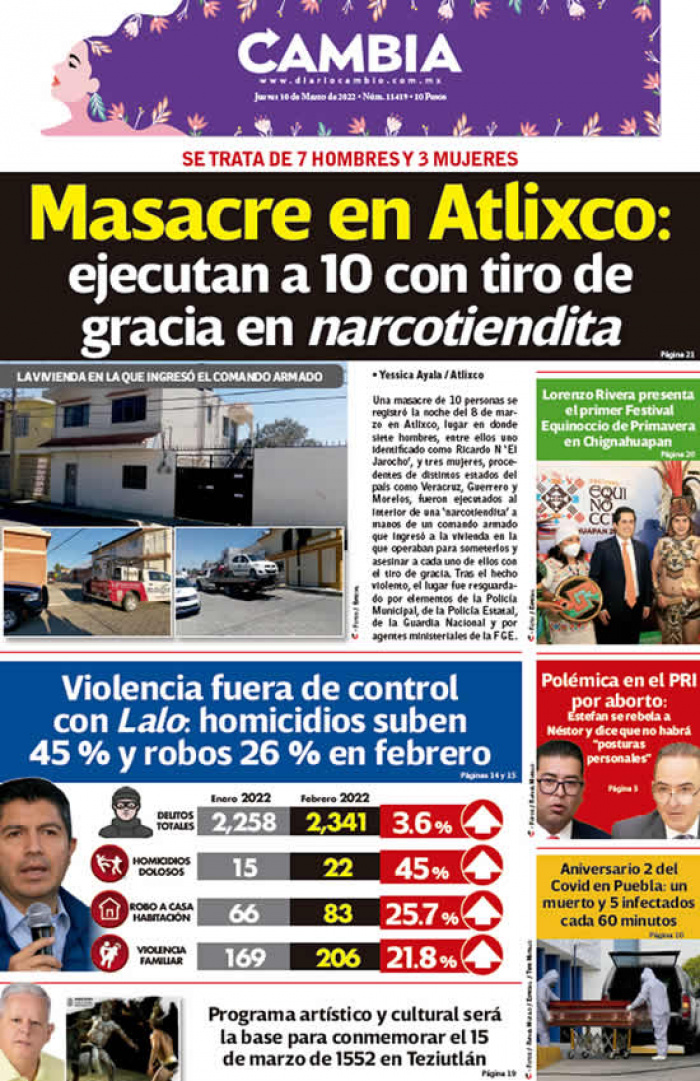 Masacre en Atlixco: ejecutan a 10 con tiro de gracia en narcotiendita