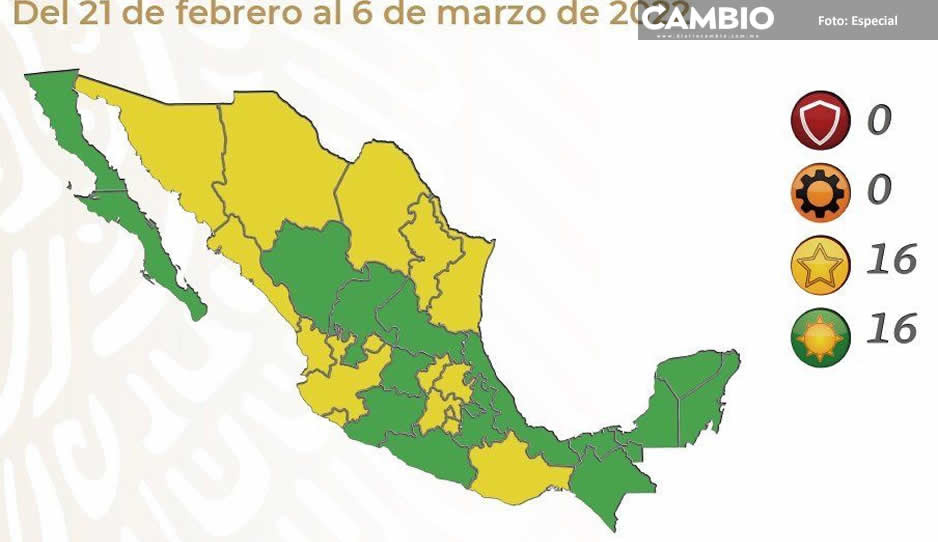 Semáforo Covid: Puebla regresa a verde, estará así dos semanas más