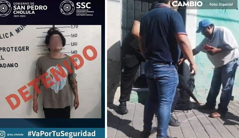 Detienen a Miguel Ángel N. tras asaltar tiendas de celulares en San Pedro Cholula