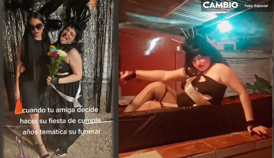 ¡Llegó en un ataúd! Jovencita festeja su cumpleaños con temática de funeral (VIDEO)