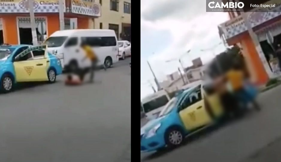 VIDEO: ¡Hay tiro! Convierten las calles de Atlixco en ring; se dan con todo taxista y conductor