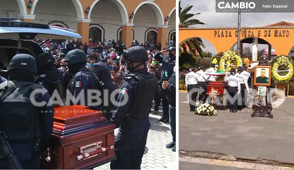 Despiden a Ceferino, policía de Xicotepec quien murió en cumplimiento de su deber
