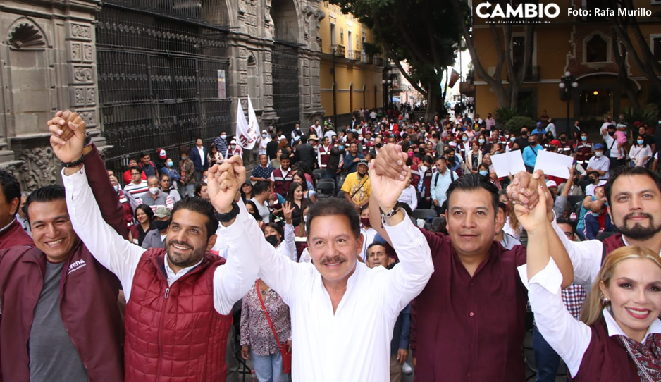 Defienden Nacho Mier y morenistas reforma electoral durante asamblea informativa en Puebla (VIDEO)