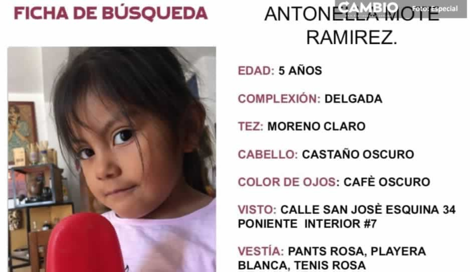 ¿Qué pasó con la seguridad, Tepole? Desaparece Antonella Mote Ramírez, niñita de 5 años en Tehuacán