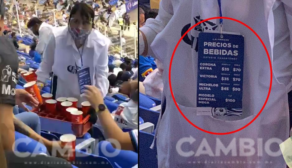 ¡Mañosos! En vasos de refresco venden cervezas en el Estadio Cuauhtémoc (FOTOS y VIDEO)
