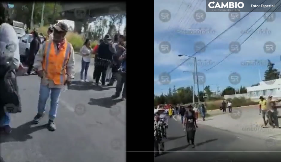 Locatarios de la Central de Abasto bloquean la México- Puebla; exigen retirar a la 28 de Octubre (VIDEO)