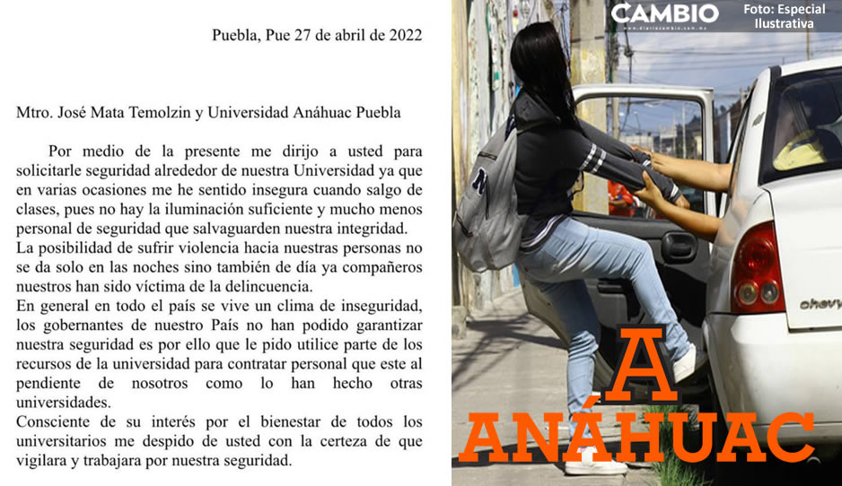 Estudiantes de la An&aacute;huac exigen mayor seguridad tras intento de levant&oacute;n a alumna