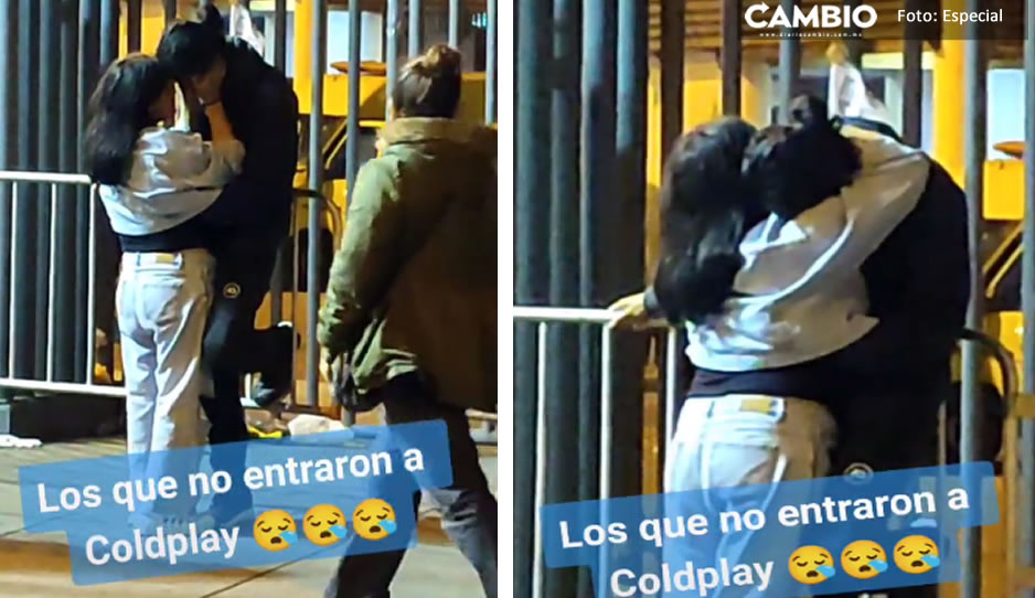 Chale...Novio llora tras no poder entrar a concierto de Coldplay y su pareja lo consuela (VIDEO)